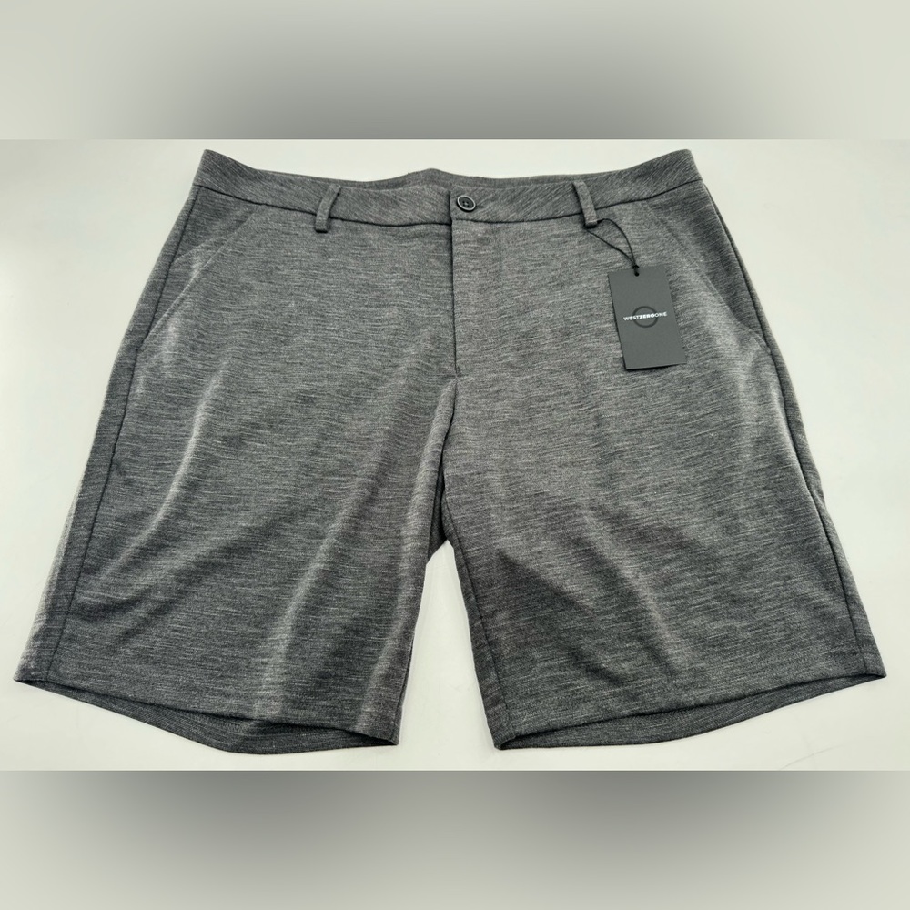 Westzeroone Shorts Men's Edmunds Flat Front Size 38 NEW Golf Dress Menswear Gray